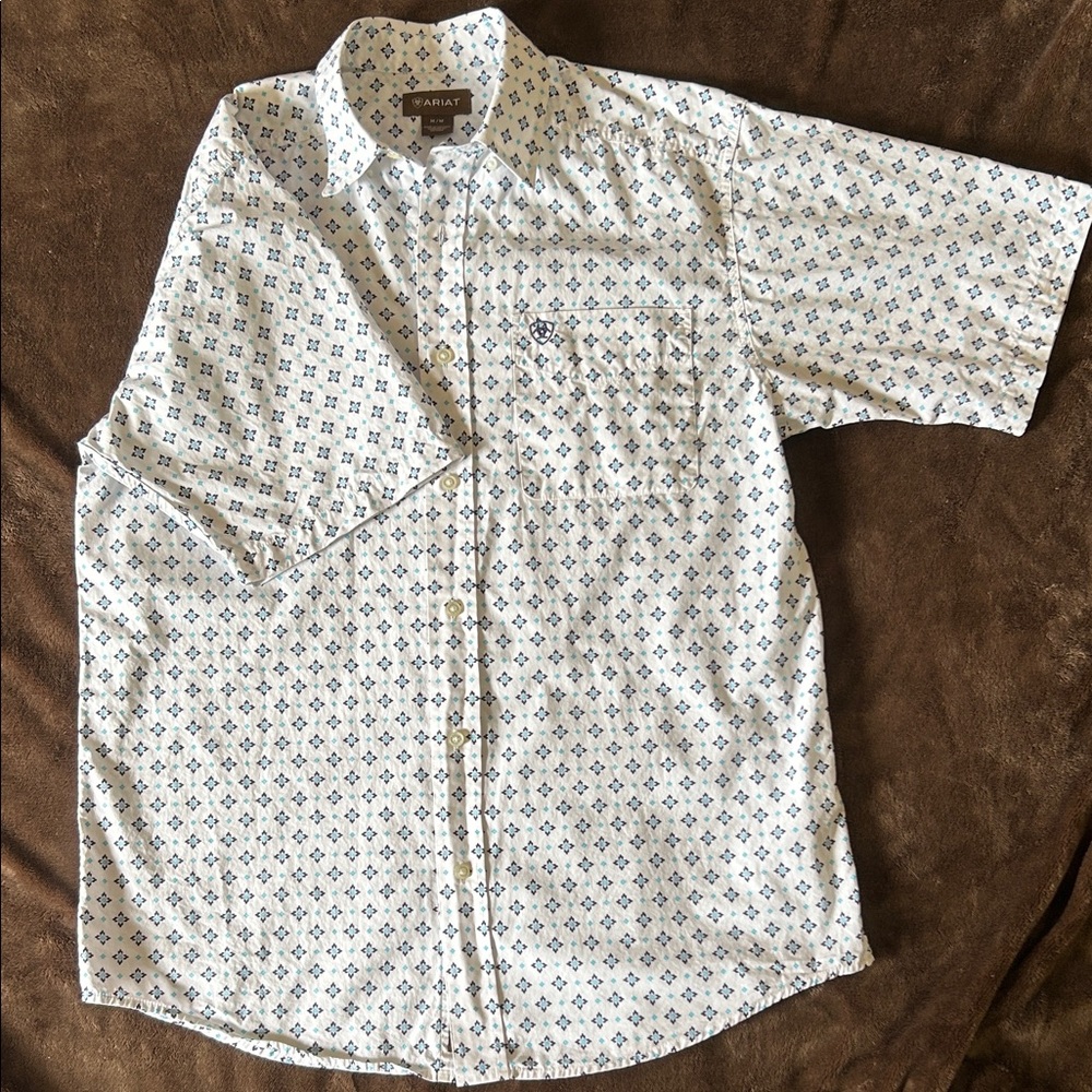 Ariat Patterned Button Up Shirt Mens Size M